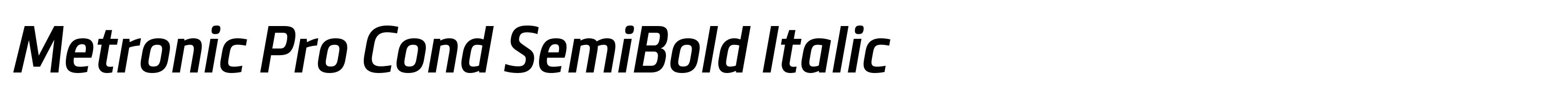 Metronic Pro Cond SemiBold Italic